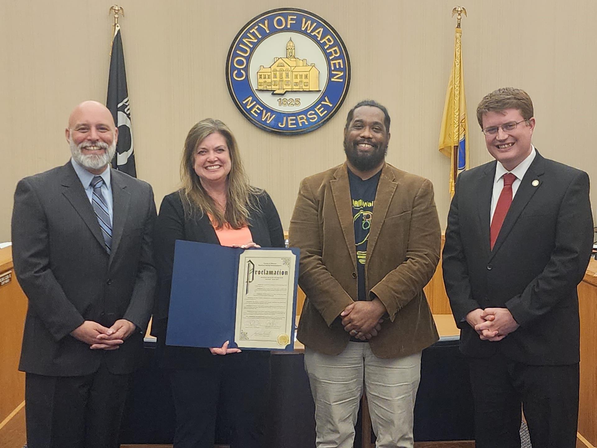 Warren County Commissioners and Aaron Hyndman, county Mental Health Board chair